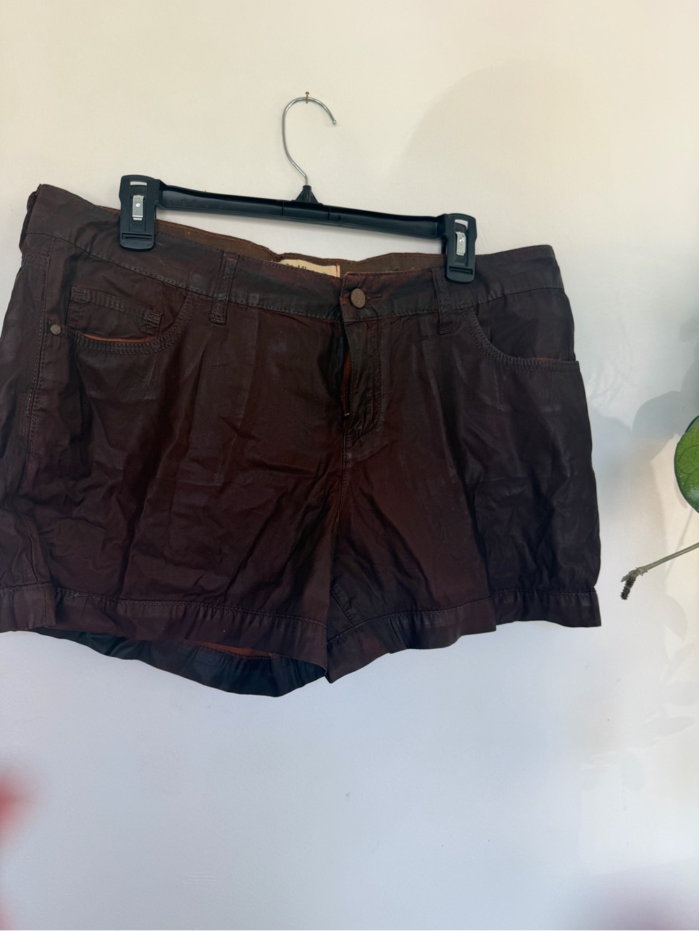 HOLDING HORSES Dark Brown Denim-Style Jean Shorts